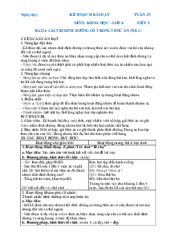 Giáo án Khoa học lớp 4 Tuần 25 | Chân trời sáng tạo