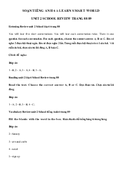 Review Unit 2 lớp 6 School - Smart World