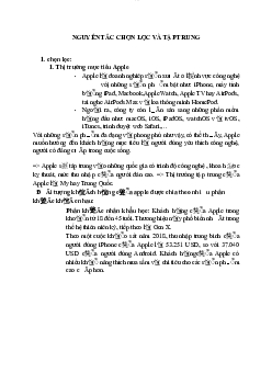 Nguyên tắc chọn lọc và tập trung Nguyên lý Marketing