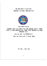 Nghiên cứu các nhân tố ảnh hưởng đến ý thức bảo vệ môi trường của sinh viên trường Đại học Thương mại | Bài thảo luận Phương pháp nghiên cứu khoa học