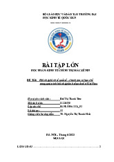 Hội nhập kinh tế quốc tế - thành tựu và hạn chế trong quá trình hội nhập kinh tế quốc tế ở Việt Nam | Bài tập lớn môn Chủ nghĩa xã hội Neu