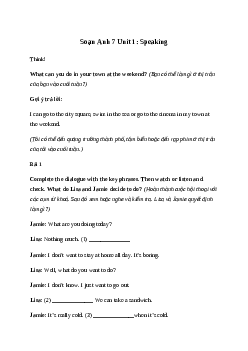 Giải Tiếng Anh 7 Unit 1: Speaking | Friends Plus