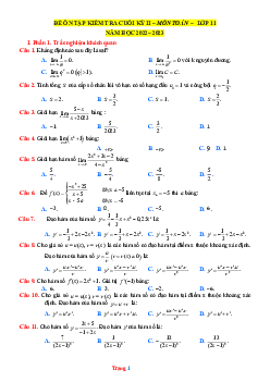 Đề ôn tập học kỳ 2 Toán 11 năm học 2022-2023-Đề 2