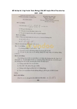 Đề thi học kì 1 lớp 9 môn Toán Phòng GD&ĐT huyện Phúc Thọ năm học 2019 - 2020