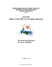 Bài tập Lý thuyết và kĩ năng lập pháp - Xã hội học | Trường Đại Học Công Đoàn