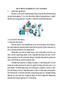 Tiểu luận "Hoạt động Marketing của Vinamilk"