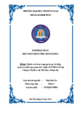 Nghiên cứu thực trạng áp dụng hệ thống quản trị chất lượng theo tiêu chuẩn ISO 9001:2015 tại Công ty Cổ phần sữa Việt Nam (Vinamilk) | Bài thảo luận Quản trị chất lượng