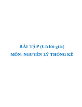 Bài tập Nguyên lý Thống kê (Có lời giải) - Khoa học xã hội