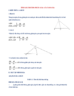 Chuyên đề tính chất đường phân giác của tam giác