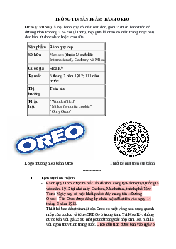 Tiểu luận về thông tin sản phẩm: Bánh Oreo