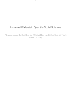 Immanuel Wallerstein Open the Social Sciences | Advance reading | Đại học Khoa học Xã hội và Nhân văn, Đại học Quốc gia Thành phố HCM