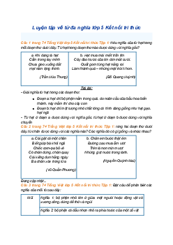 Giải SGK Tiếng Việt 5 trang 74 Bài 15: Luyện tập về từ đa nghĩa - Kết nối tri thức (Tập 1)