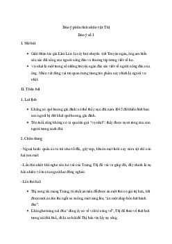 Văn mẫu 11: Phân tích nhân vật Thị trong truyện ngắn Vợ nhặt | Kết nối tri thức