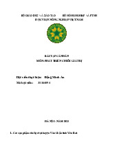 Bài tập cá nhân môn Phát triển chuỗi giá trị   | Học viện Nông nghiệp Việt Nam