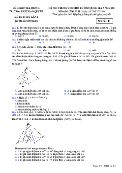 Đề thi thử Toán 11 THPT Quốc gia 2020 lần 1 trường Ngô Quyền – Hải Phòng