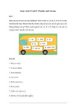 Giải Tiếng Anh 6 Unit 8: Puzzles and Games - Friends Plus
