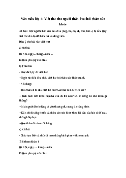 Viết thư gửi cho một người thân ở xa để hỏi thăm và kể về tình hình gia đình em | Tập làm văn 4