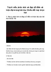 Nét cổ điển và hiện đại trong bài thơ Chiều tối | Ngữ văn 11