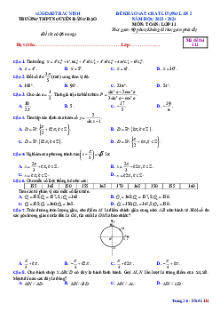 Đề khảo sát lần 2 Toán 11 năm 2023 – 2024 trường THPT Nguyễn Đăng Đạo – Bắc Ninh
