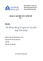 Hệ thống thông tin quản lý của nền tảng Traveloka | Báo cáo Đề án Cuối kỳ Môn Nhập môn hệ thống thông tin