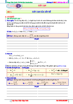 Giới hạn dãy số, giới hạn hàm số và hàm số liên tục – Diệp Tuân
