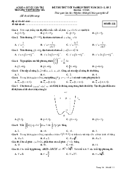 Đề thi thử TN THPT 2023 môn Toán lần 2 trường THPT Đông Hà – Quảng Trị