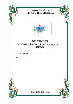 Đề cương giữa kì 2 Toán 8 năm 2023 – 2024 trường THCS Yên Nghĩa – Hà Nội