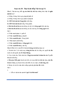 Soạn bài Thực hành tiếng Việt trang 51 - Cánh diều 10