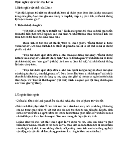 Lý thuyết về Định nghĩa vật chất của Lenin học phần Triết học Mac-Lênin