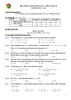 TOP 03 đề ôn tập cuối kì 2 Toán 10 năm 2023 – 2024 trường THPT Việt Đức – Hà Nội