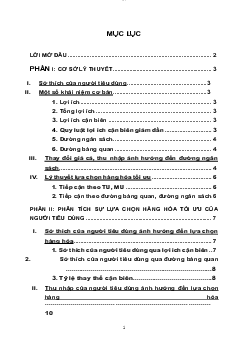 Xây dựng và phân tích lựa chọn hàng hóa của người tiêu dùng | Kinh tế vi mô | Trường Đại học Thương Mại
