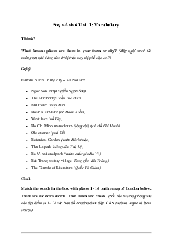 Giải Tiếng Anh 6 Unit 1: Vocabulary - Friends Plus