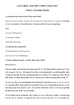 Giải Unit 8 lớp 9 Celebrations