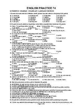 Tuyển tập đề luyện đội tuyển thi học sinh giỏi lớp 10, 11, 12 THPT cấp tỉnh thành phố (có đáp án) - ENGLISH PRACTICE 74