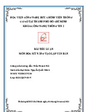 Bài tiểu luận môn Kỹ năng tạo lập văn bản | Học viện Công Nghệ Bưu Chính Viễn Thông