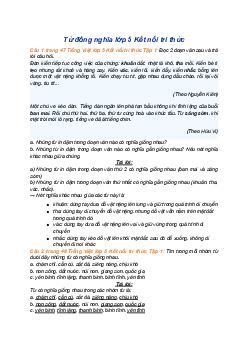 Giải SGK Tiếng Việt 5 trang 47 Bài 9: Từ đồng nghĩa - Kết nối tri thức (Tập 1)