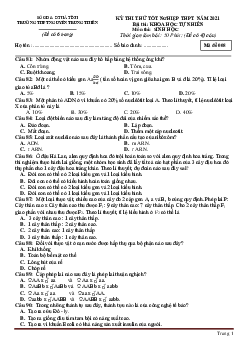 Đề thi thử tốt nghiệp THPT môn sinh học 2021 Sở GD Hà Tĩnh Trường Nguyễn Trung Thiên lần 1 (đề 008, có đáp án)