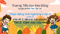 Giáo án điện tử Hoạt động trải nghiệm 4 Tuần 8 Cánh diều: Chủ đề 2: Niềm tự hào của em - Cảm xúc của em (Tiết 2)