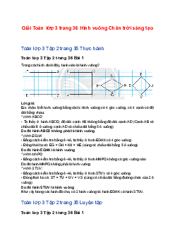 Giải Toán lớp 3 trang 36 Hình vuông Chân trời sáng tạo