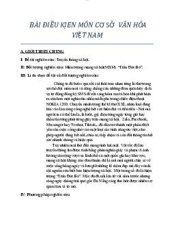 Bài đều kiện môn cơ sở văn hóa Việt Nam | Đại học Sư Phạm Hà Nội