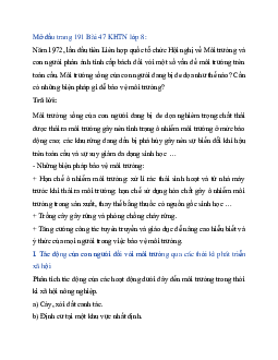 Giải Khoa học tự nhiên 8 bài 47: Bảo vệ môi trường | Kết nối tri thức