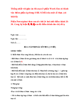 Giáo án Toán 7 C2 - Bài 2. Tập hợp R các số thực | Cánh diều