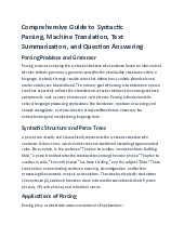 Comprehensive overview of NLP: Parsing, MT, and QA systems môn Xử lý ngôn ngữ tự nhiên | Trường Đại học Bách Khoa Hà Nội