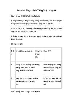 Soạn bài Thực hành tiếng Việt trang 90 | Ngữ văn 7 sách Cánh diều