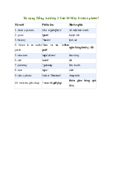 Giải Tiếng Anh lớp 3 Unit 10: Từ vựng | Family and Friends