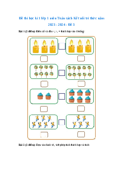 Đề thi học kì 1 lớp 1 môn Toán Kết nối tri thức năm 2023-2024 - Đề 3