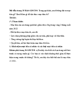 Giải SGK Giáo dục công dân 8 bài 6: Xác định mục tiêu cá nhân | Kết nối tri thức