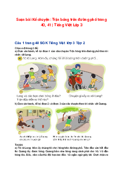 Soạn bài Kể chuyện: Trận bóng trên đường phố trang 40, 41 | Tiếng Việt Lớp 3 Tập 2 Cánh diều