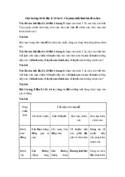 Giải bài tập SGK Địa lý 10 bài 1