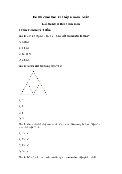 Đề thi học kì 1 Toán 6 sách Cánh Diều năm 2023 - 2024 Đề 2